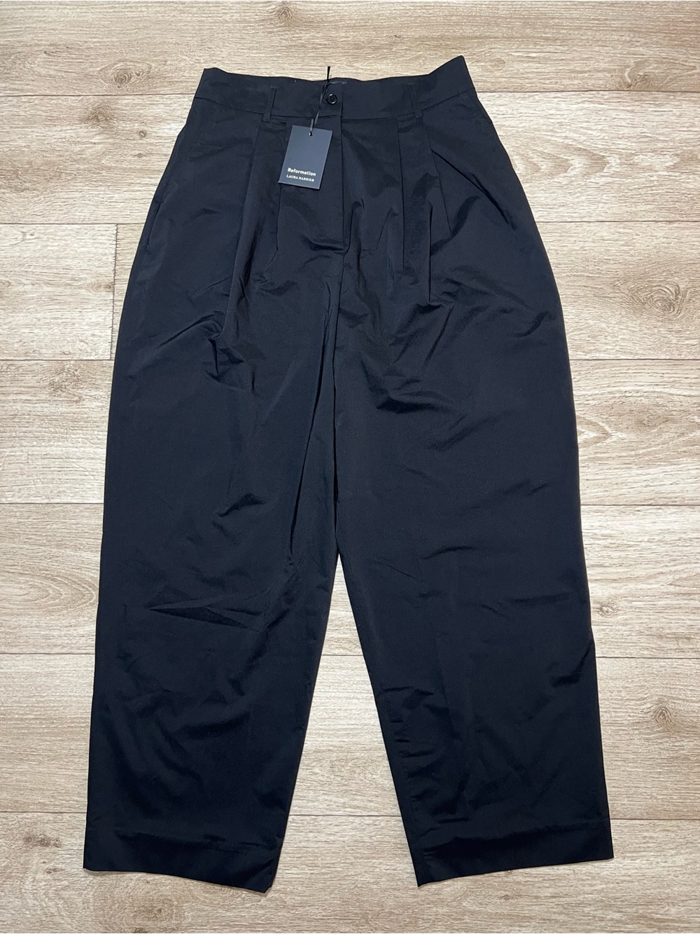 Reformation X Laura Harrier Danielle Oversized Pants Size 4 (32x29) Black